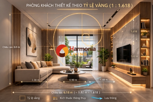 Ứng Dụng Tỷ Lệ Vàng Và Kích Thước Thông Thủy Trong Thiết Kế Nội Thất Harmonia